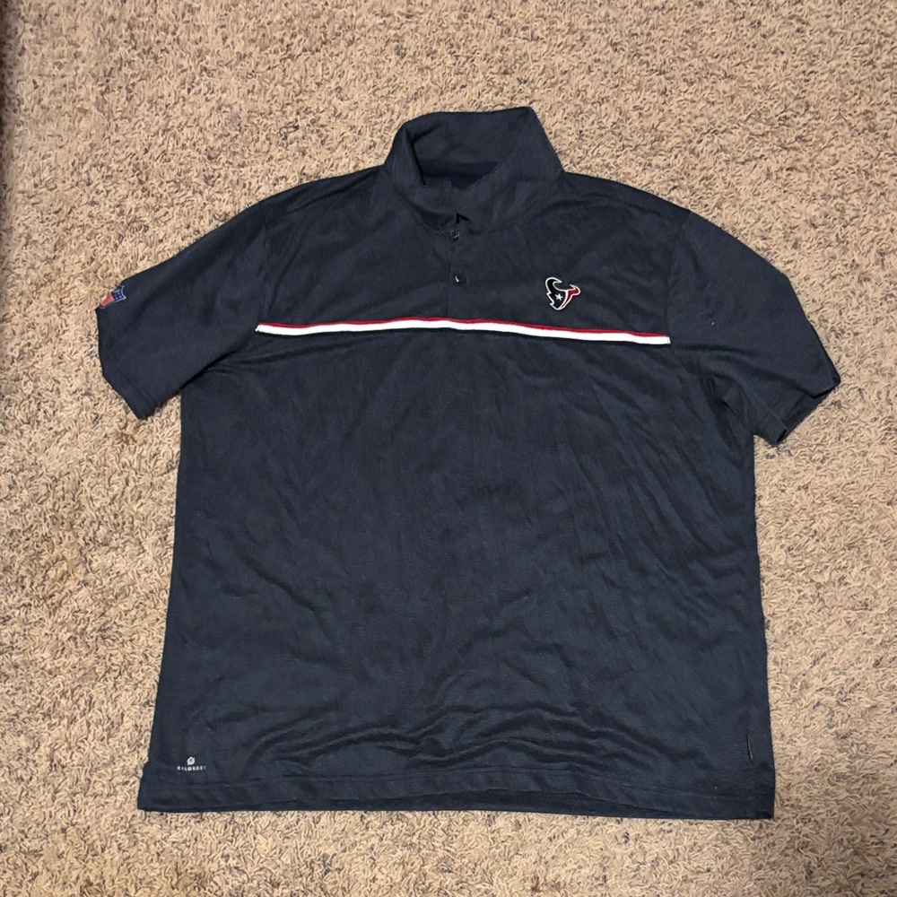 NFL Black Houston Texans Polo Shirt with Red and White Accents